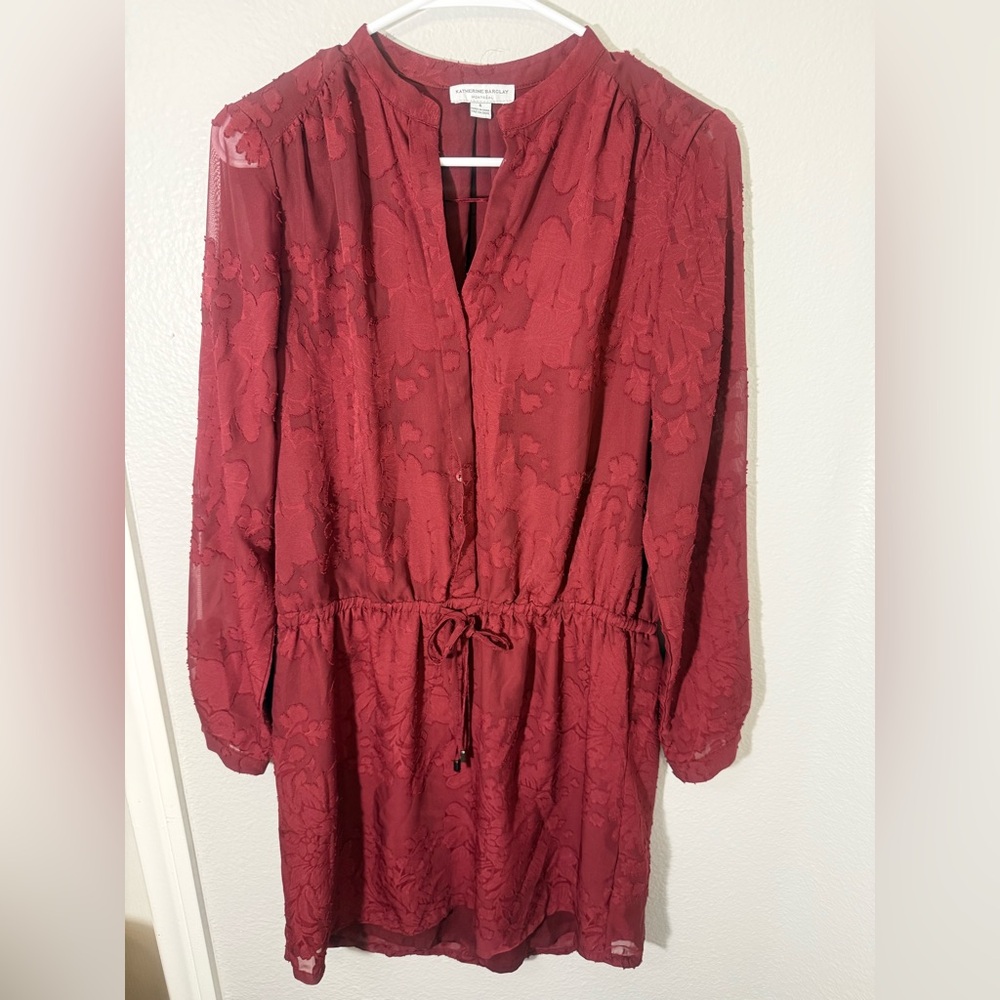 Katherine Barclay Elegant Red Overlay Dress
